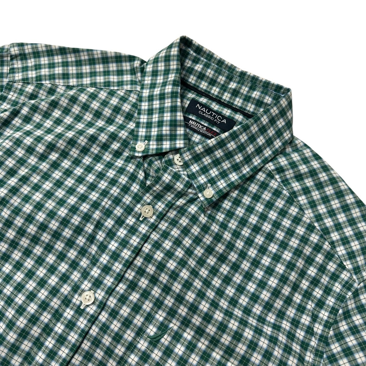 ノーティカ　NAUTICA グリーン チェック柄 長袖シャツ 楽天市場】【中古】【古着】 NAUTICA 長袖 チェックシャツ L