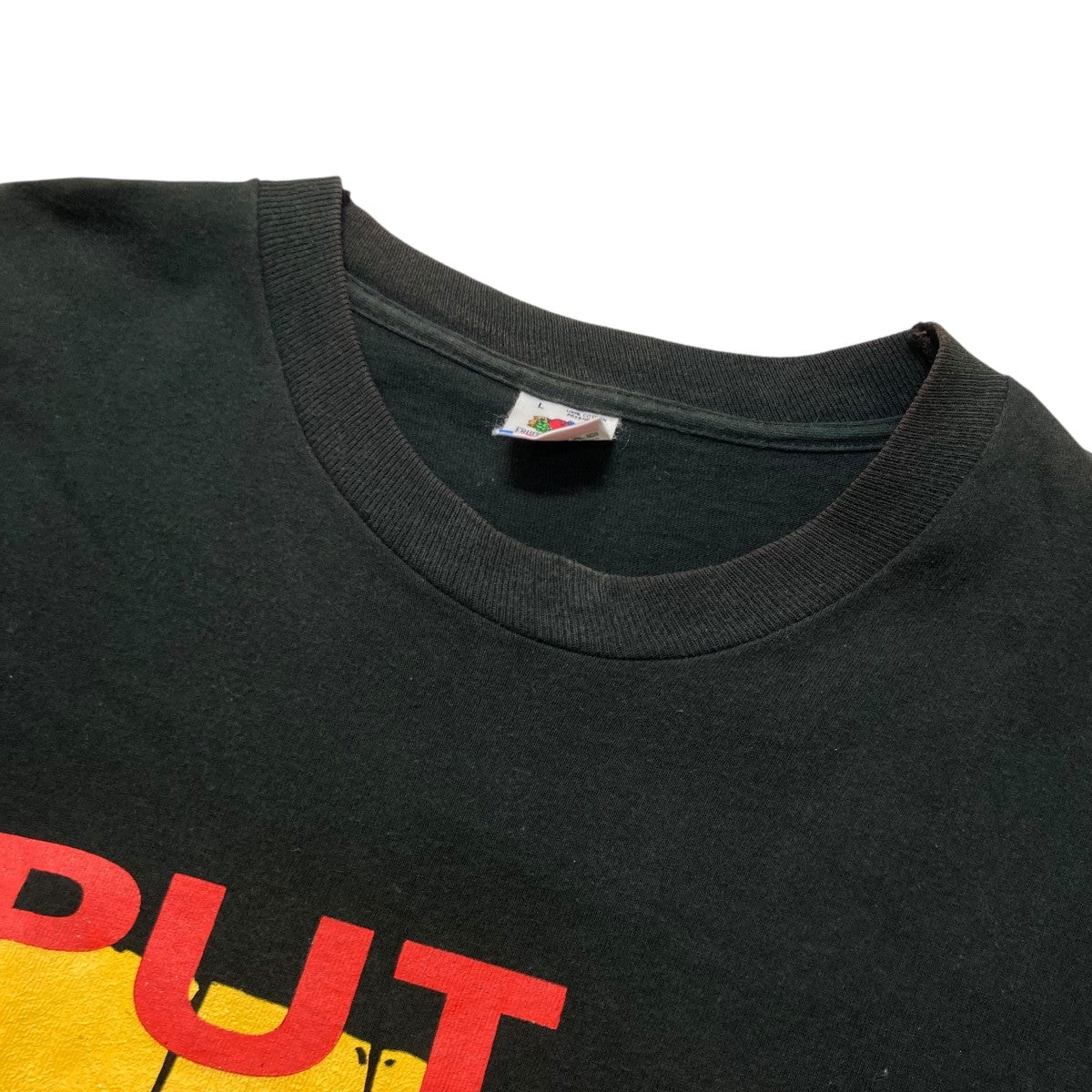 FRUIT OF THE LOOM USA製 PUT AMERICA BACK TO WORKクルーネックTシャツ 古着・中古-3枚目のアイテム画像
