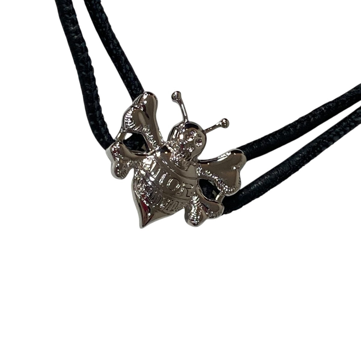 DIOR×Shawn Stussy Cord Bee Braceletブレスレット ブラック×シルバー