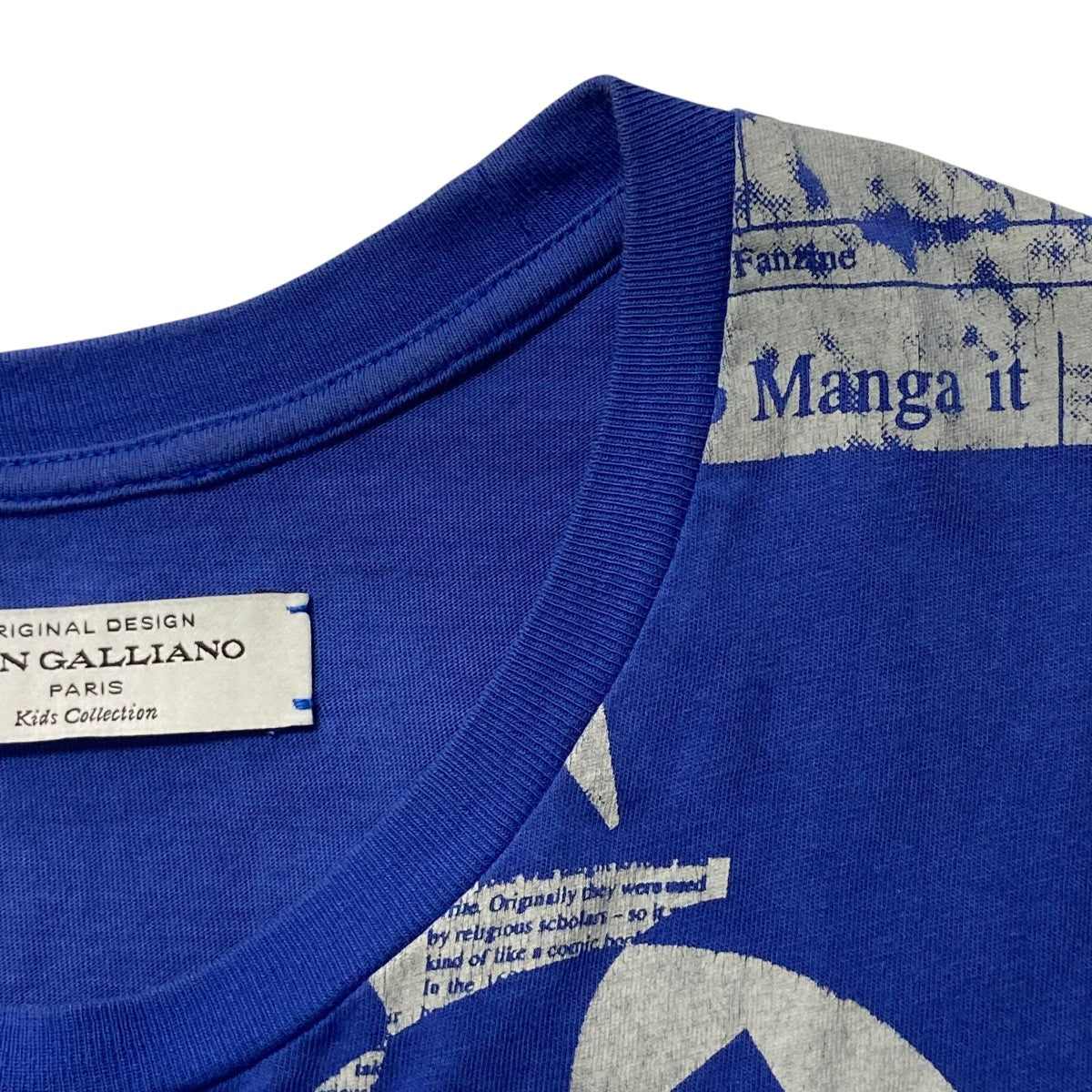 JOHN GALLIANO(ジョンガリアーノ) 総柄Tシャツ ブルー サイズ KIDS：16