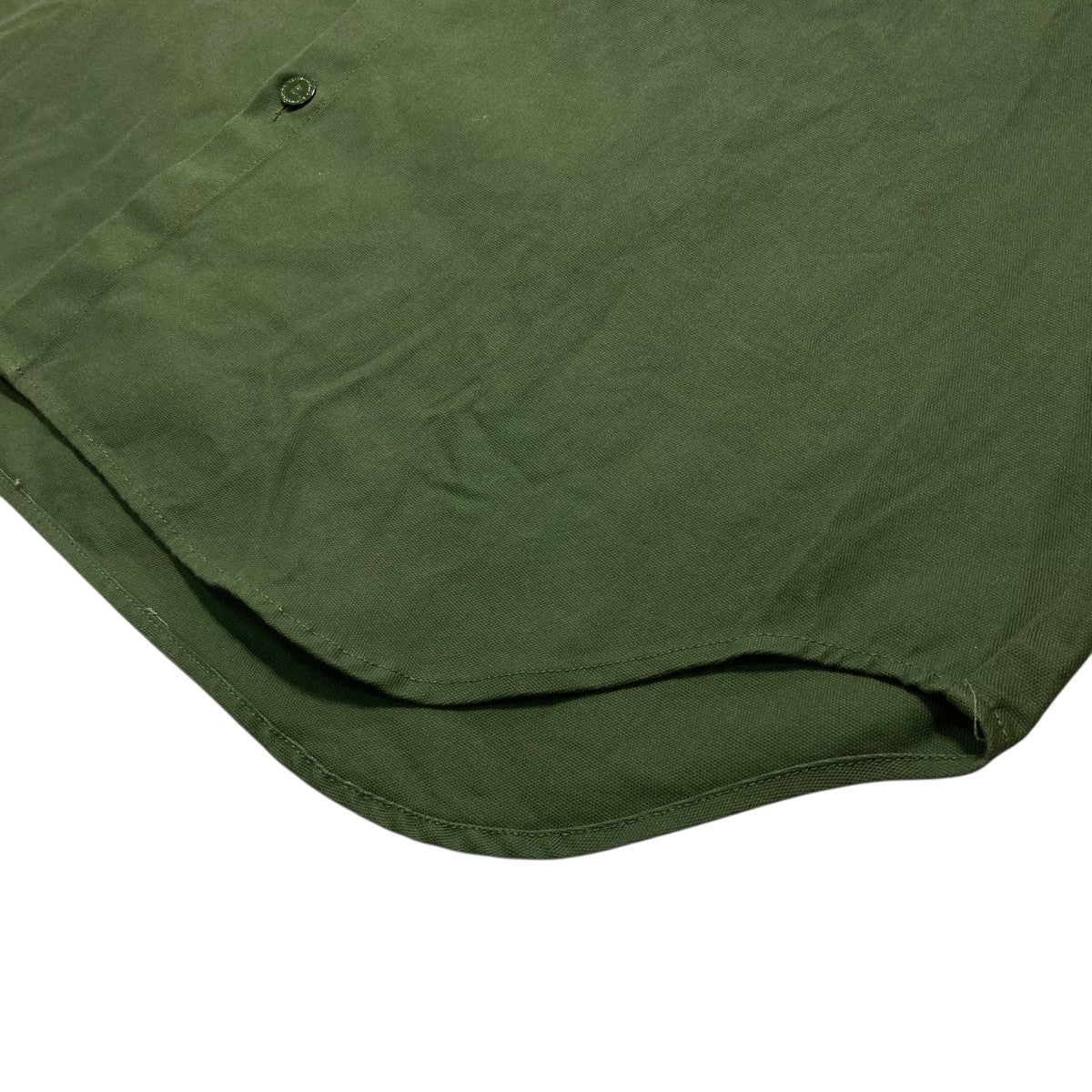 【中古】ラフシモンズ 22AW オーバーサイズ バイカラー デニムシャツ XS 緑 グリーン 222-M244 RAF SIMONS(ラフシモンズ) 22AWオーバーサイズ バイカラーデニムシャツ