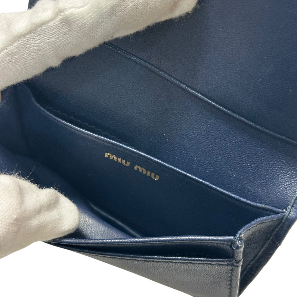 miu miu ネイビー レザー 名刺入れ miu miu ネイビー レザー 名刺入れ ブルー（青）系 MiuMiu