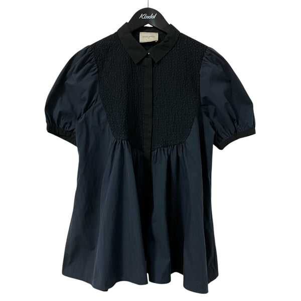 UNITED ARROWS ブラックパフスリーブシャツ 36 ジャガード UNITED ARROWS(ユナイテッドアローズ) パフスリーブフレアシャツ1516