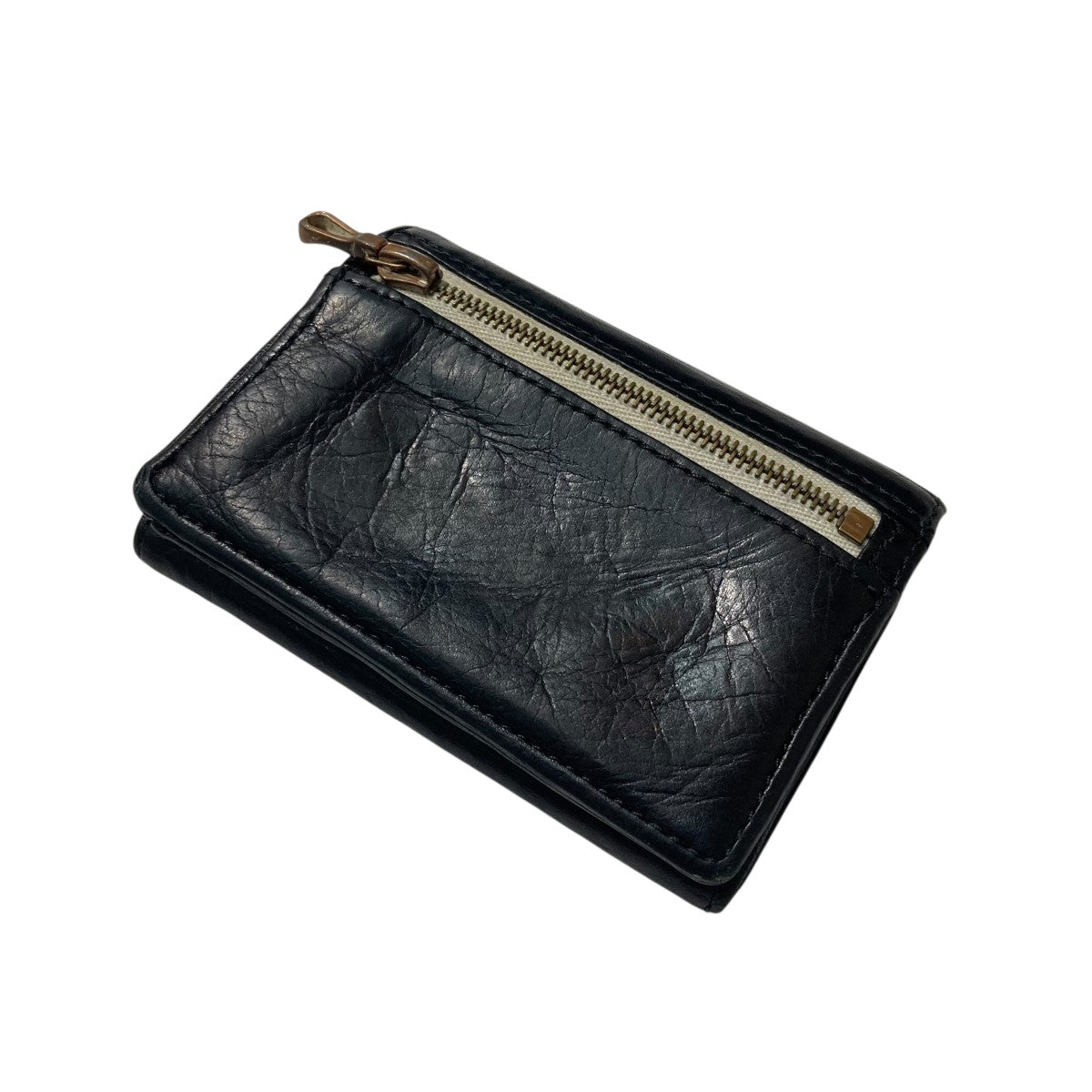 DIGAWEL ブラック レザー 財布 DIGAWEL(ディガウェル) レザー3つ折り財布 ブラック サイズ -｜【公式