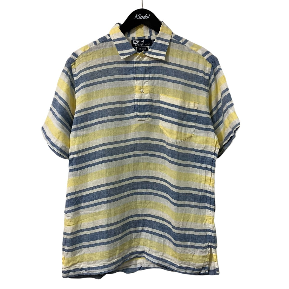 POLO RALPH LAUREN リネンボーダーポロシャツ 古着・中古-1枚目のアイテム画像