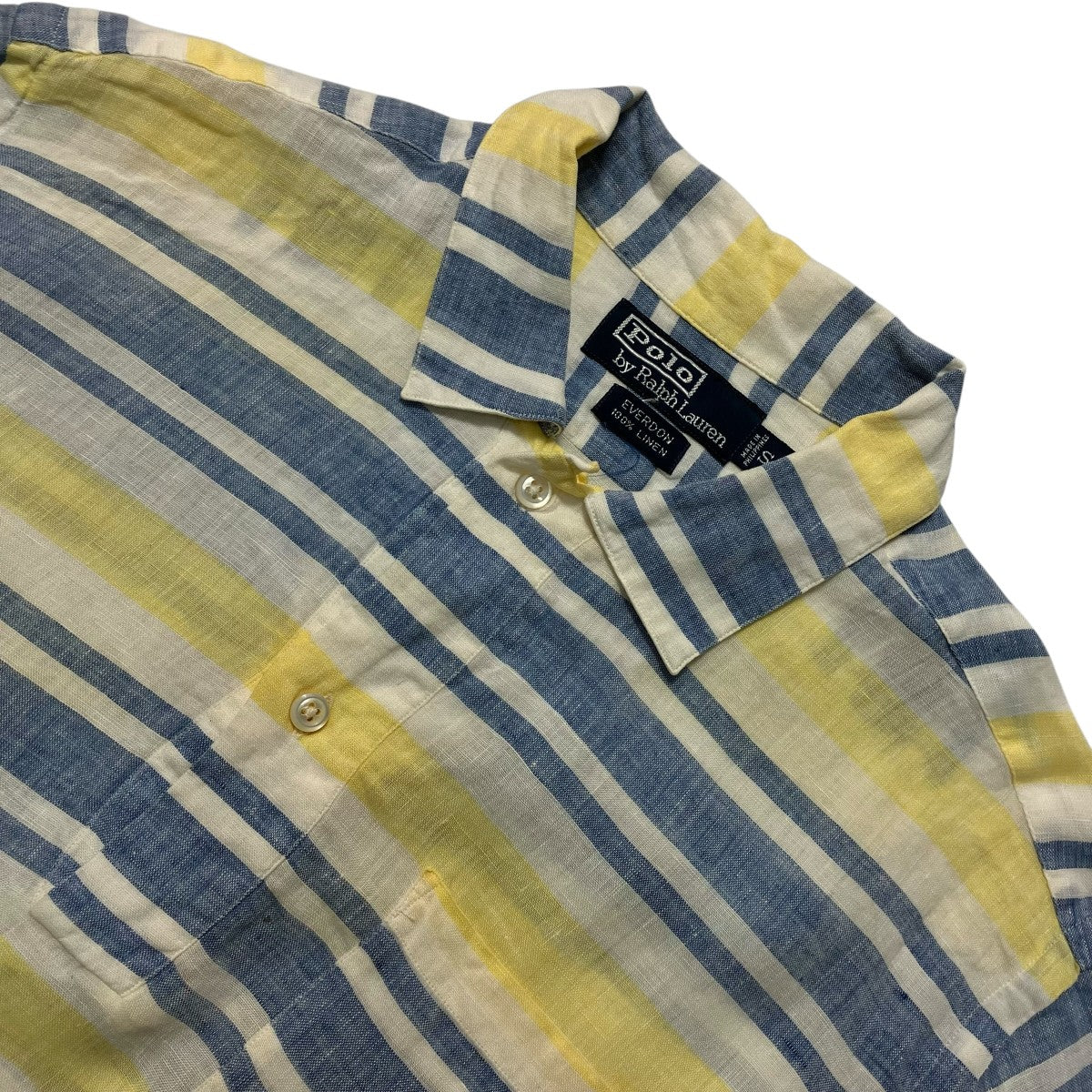 POLO RALPH LAUREN リネンボーダーポロシャツ 古着・中古-3枚目のアイテム画像