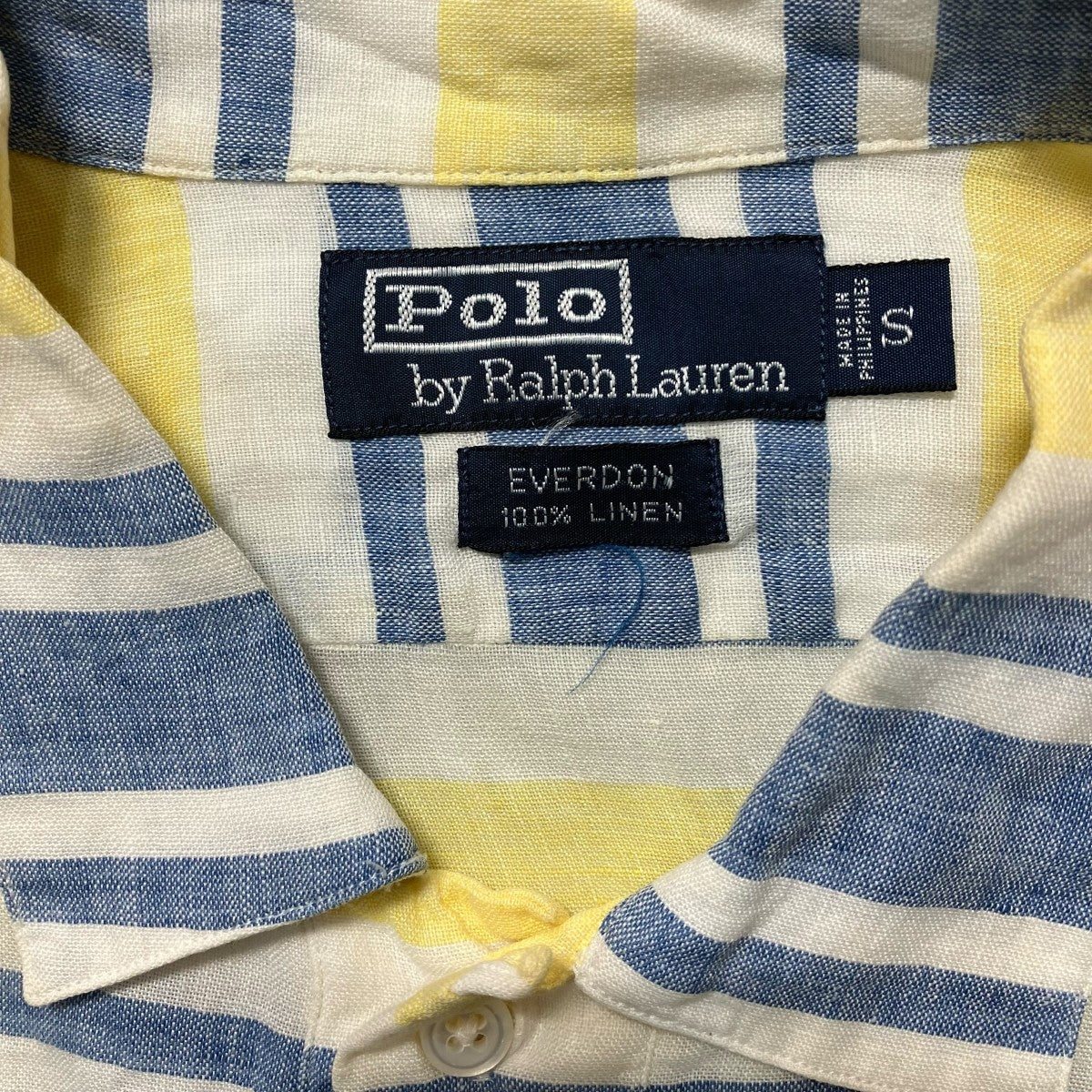 POLO RALPH LAUREN リネンボーダーポロシャツ 古着・中古-8枚目のアイテム画像