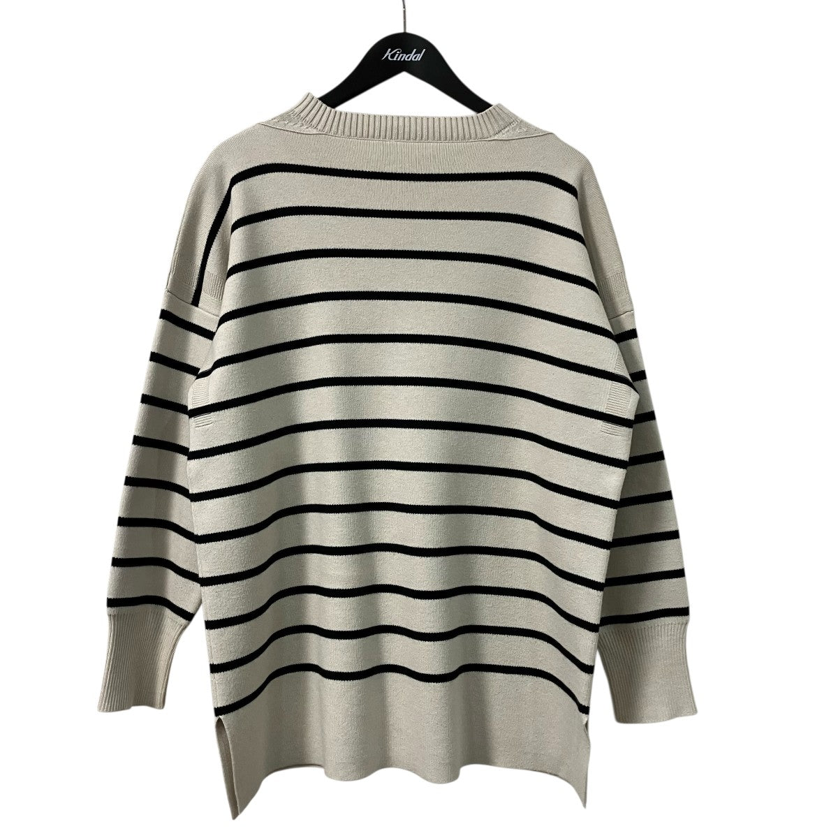GALERIE VIE 22SSコットンシルクボーダー ガンジーセーターボーダーニット23022102012 古着・中古-1枚目のアイテム画像