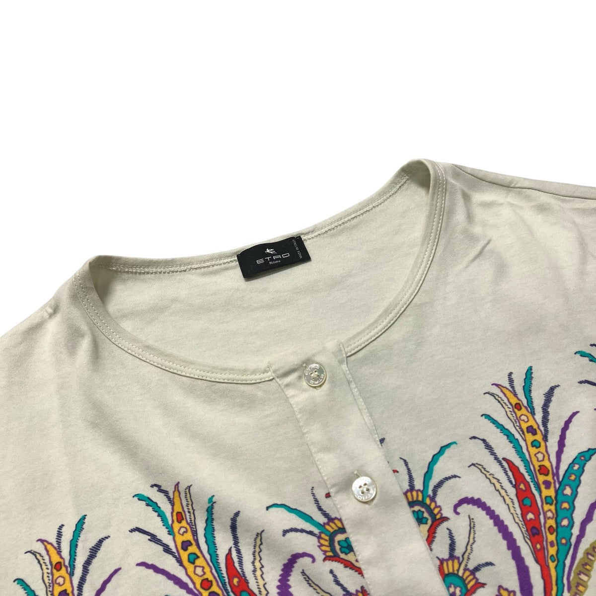 ETRO グラフィック ヘンリーネック Tシャツノースリーブカットソー241 WRJB0001 AJ009 古着・中古-3枚目のアイテム画像