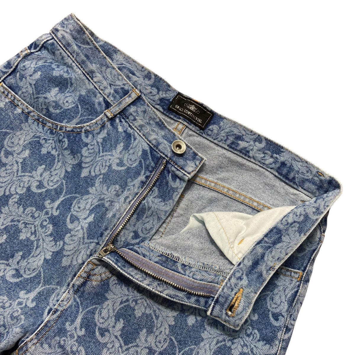 オーナメントデニムパンツフルパターンデニムパンツ01233 11071 00