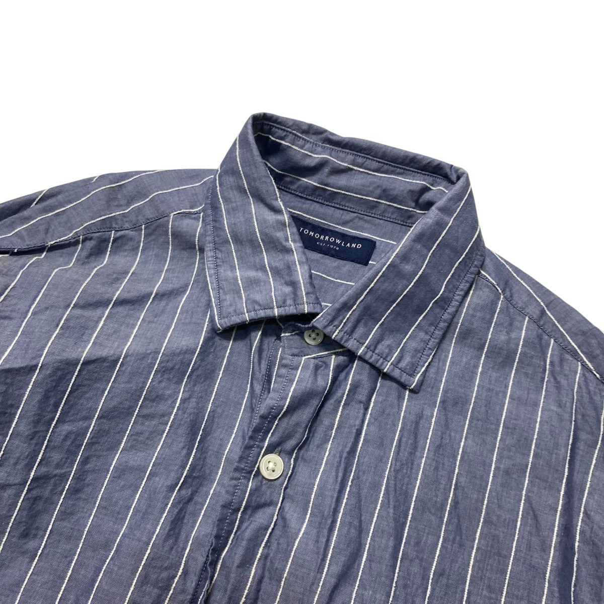 TOMORROW LAND 24SS120 2コットン ストライプ ワイドスプレッドカラーシャツ63 01 41 01303 古着・中古-3枚目のアイテム画像