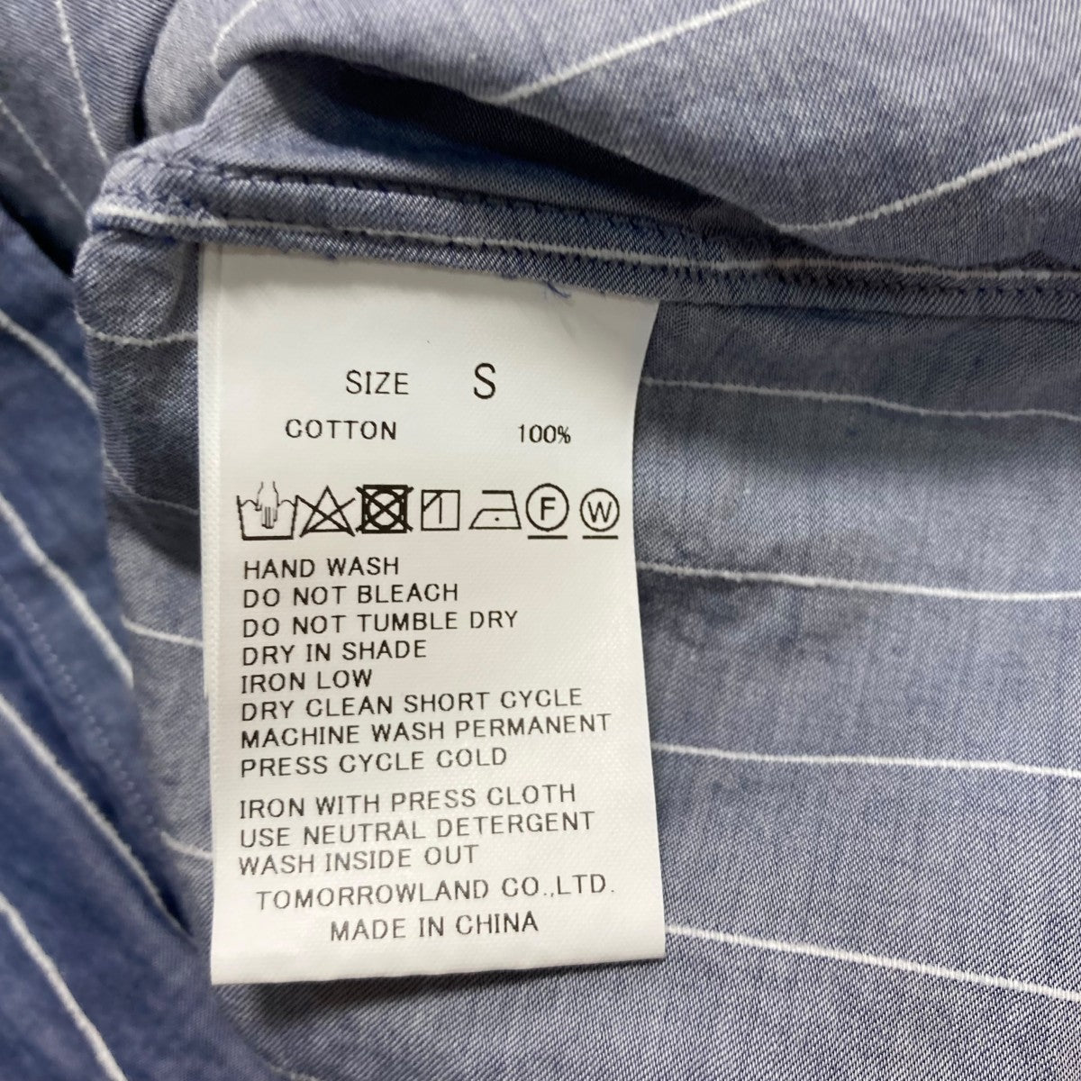 TOMORROW LAND 24SS120 2コットン ストライプ ワイドスプレッドカラーシャツ63 01 41 01303 古着・中古-6枚目のアイテム画像