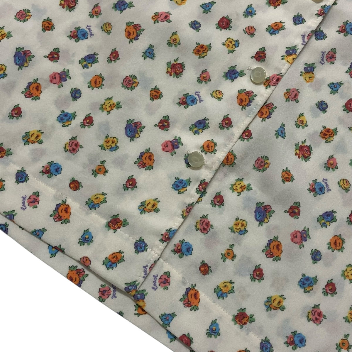 COACH フローラル ボタン ダウン トップ半袖花柄シャツC9792 古着・中古-5枚目のアイテム画像