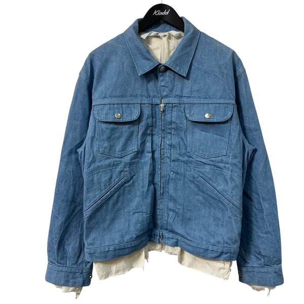 y*d様 Midorikawa 18ss シルクデニムジャケット Midorikawa(ミドリカワ) 24SSDENIM JACKETレイヤードデニムジャケット