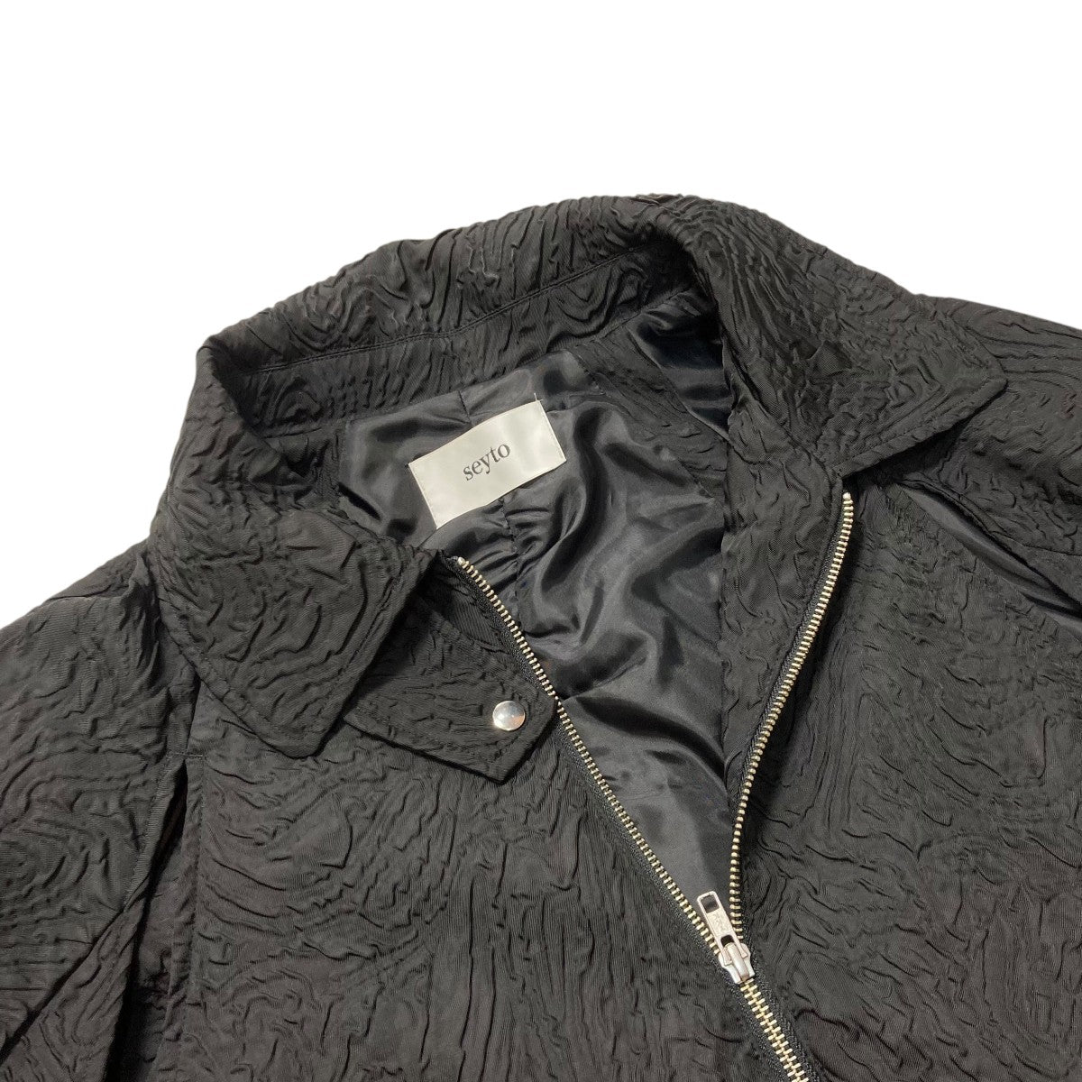 SEYTO(セイト) JACQUARD CUT OUT GATHER BLOUSONジャガード