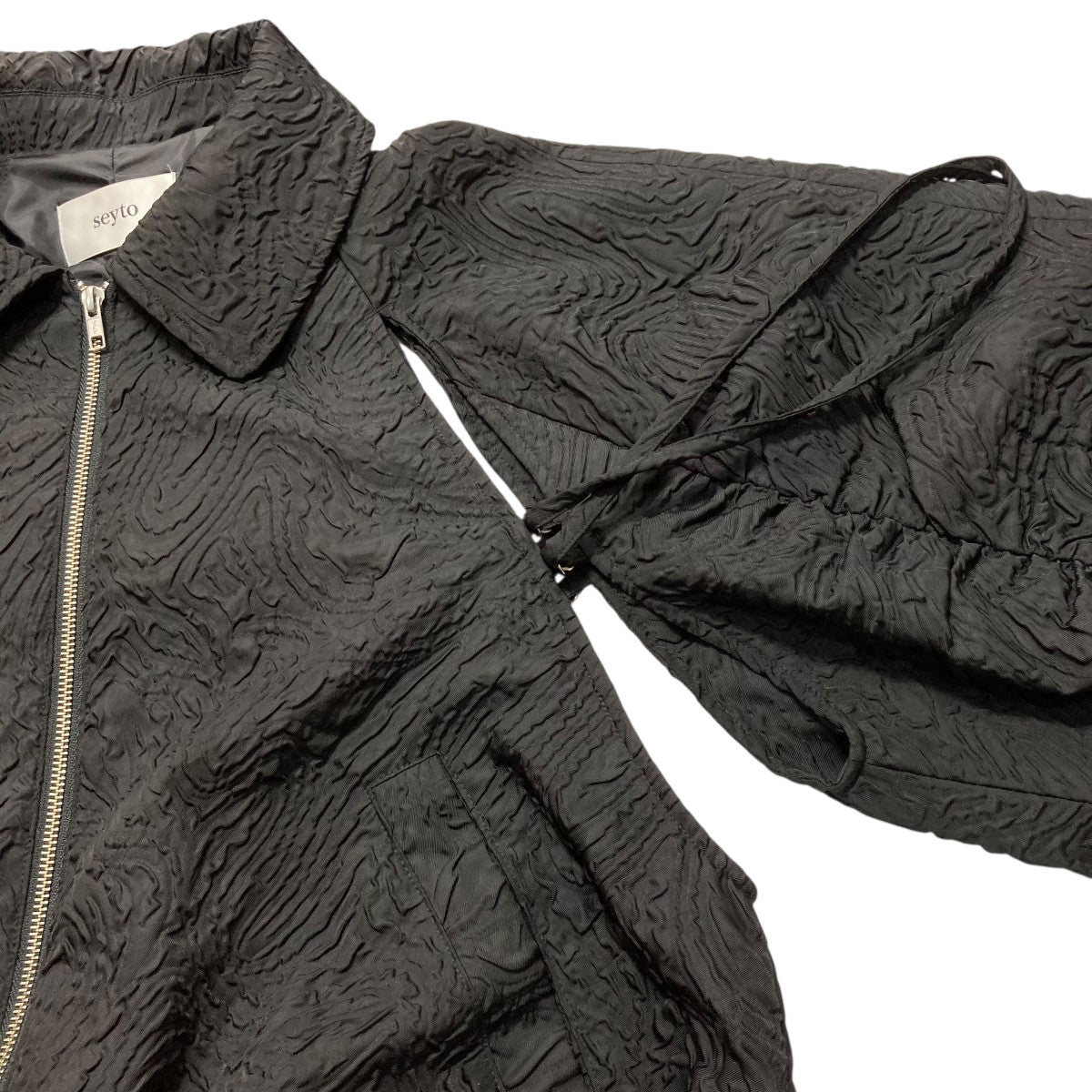 SEYTO(セイト) JACQUARD CUT OUT GATHER BLOUSONジャガード