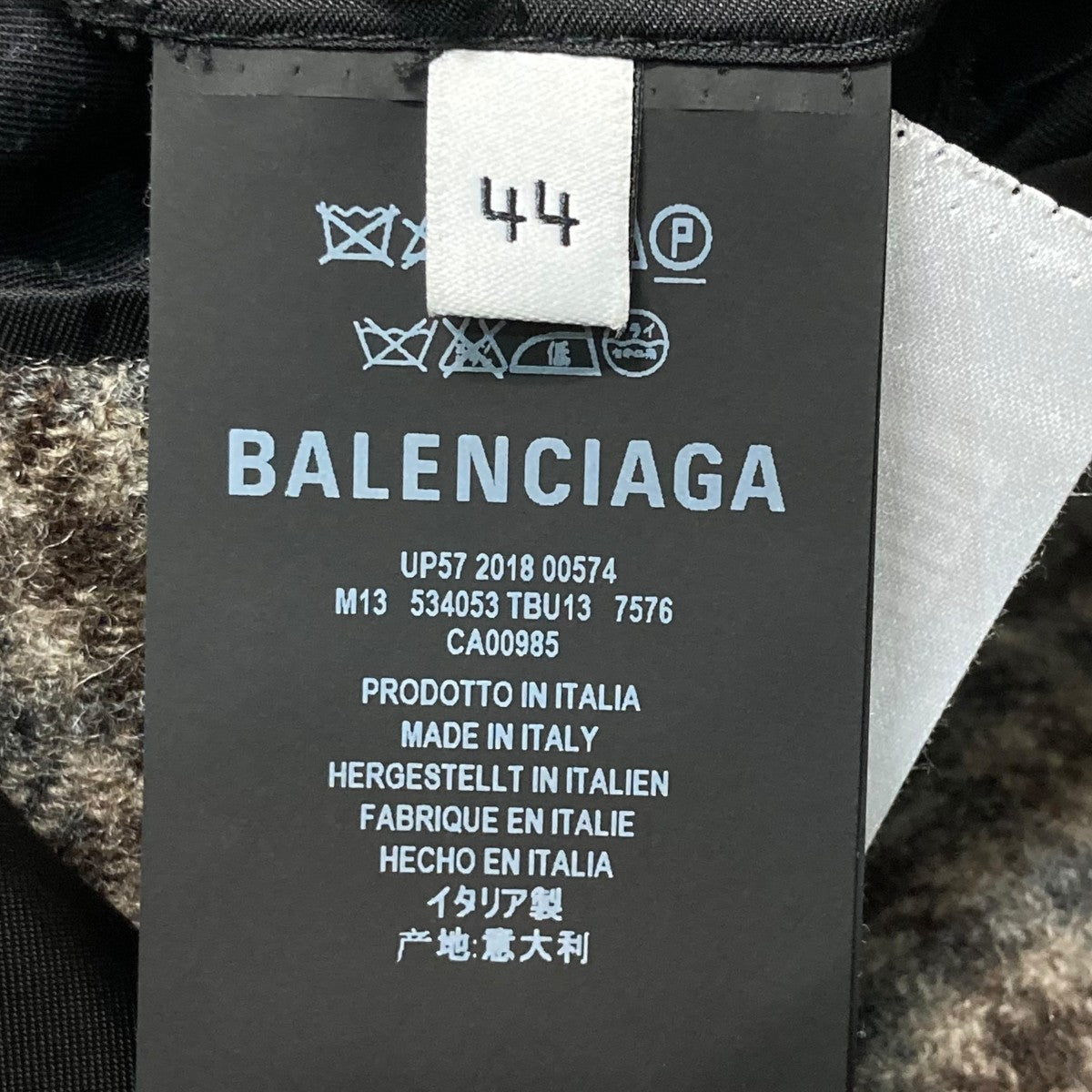 ウールチェックダブルブレストコートロングコート534053