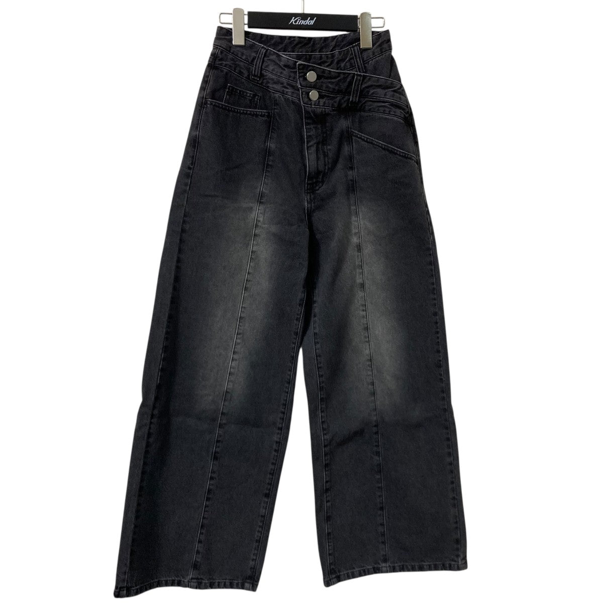 FRAY ID(フレイアイディー) アシメダブルウエストワイドデニムパンツ