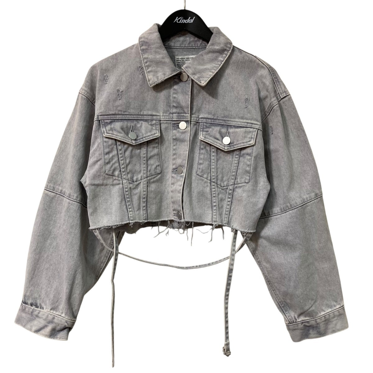 新品未使用タグありFRAY I.Dフレイ アイディー クロップドデニムジャケット FRAY ID(フレイアイディー) クロップドデニムジャケットダメージデニム