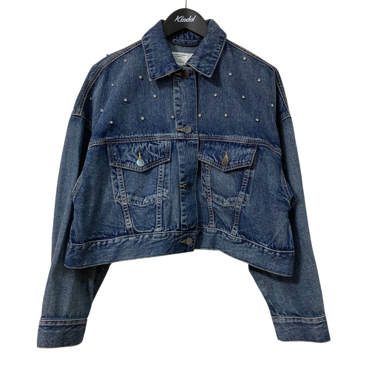 FRAY ID(フレイアイディー) クロップドデニムジャケットダメージデニム