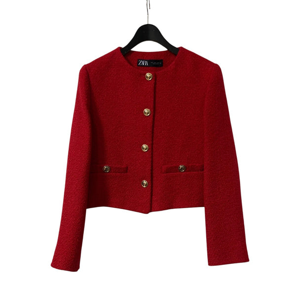 ZARA(ザラ) ツイードジャケットノーカラージャケット9052 719 600 9052