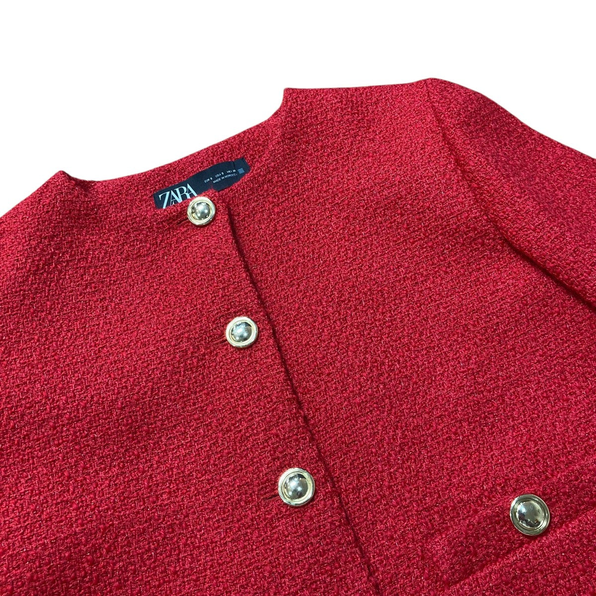 ZARA(ザラ) ツイードジャケットノーカラージャケット9052 719 600 9052