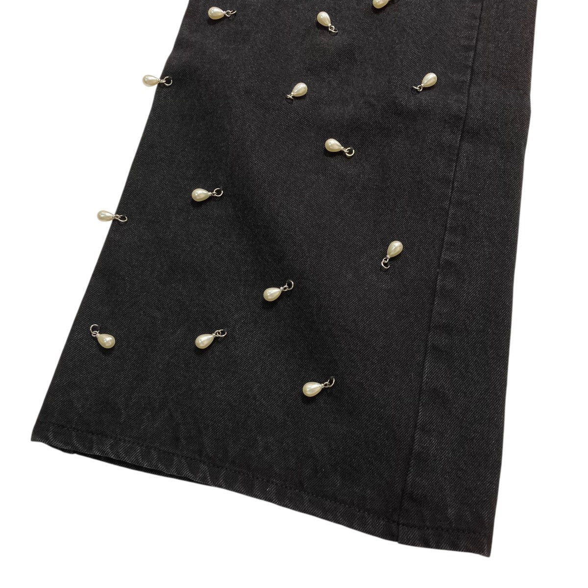 JOSE MOON(ジョゼムーン) WIDE DENIM PANTS with PEARLパールワイド