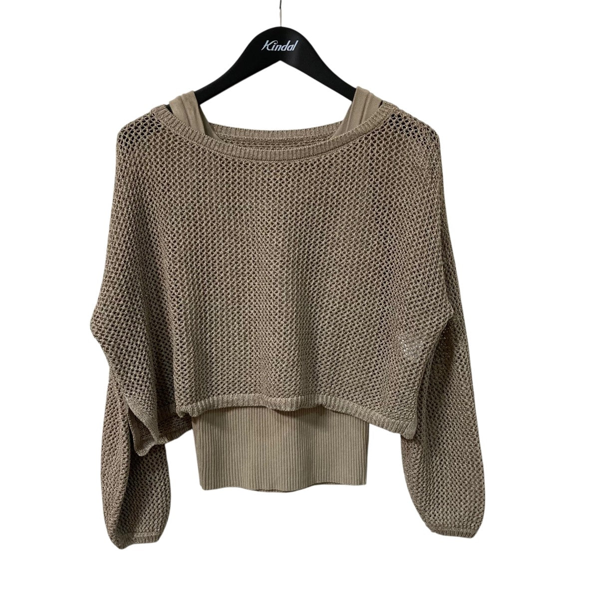 タグ付き新品 アプワイザーリッシェ キラキラ メッシュ ニット セット ピンク Apuweiser-riche(アプワイザー・リッシェ) キラキラメッシュ