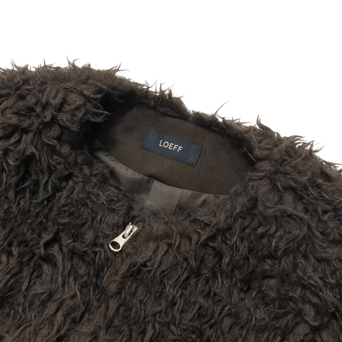 松*枝様 美品 LOEFF ロエフ　ワイルド ボア ブルゾン ブラウン ジャケッ LOEFF(ロエフ) ワイルド ボア ブルゾンノーカラージャケット8886 299