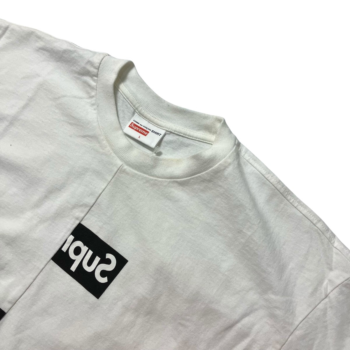 Supreme×COMME des GARCONS SHIRT 18AWSplit Box Logo Tee 古着・中古-3枚目のアイテム画像