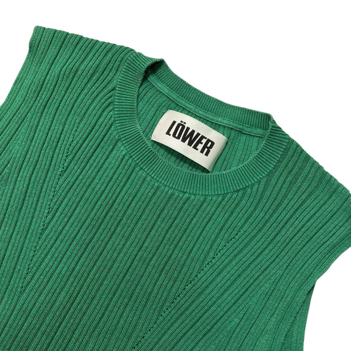 25SS14G Silk Cotton Ribbed Pocket TankノースリーブリブニットLW 26