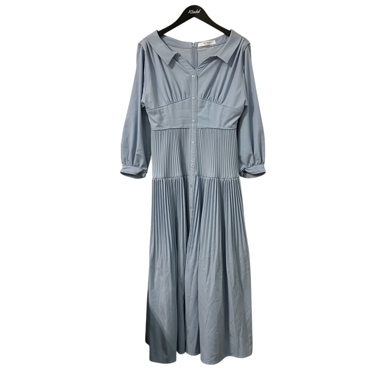 Her lip to Pleated Open Shirt Dressプリーツロングワンピース1241305002 古着・中古-1枚目のアイテム画像