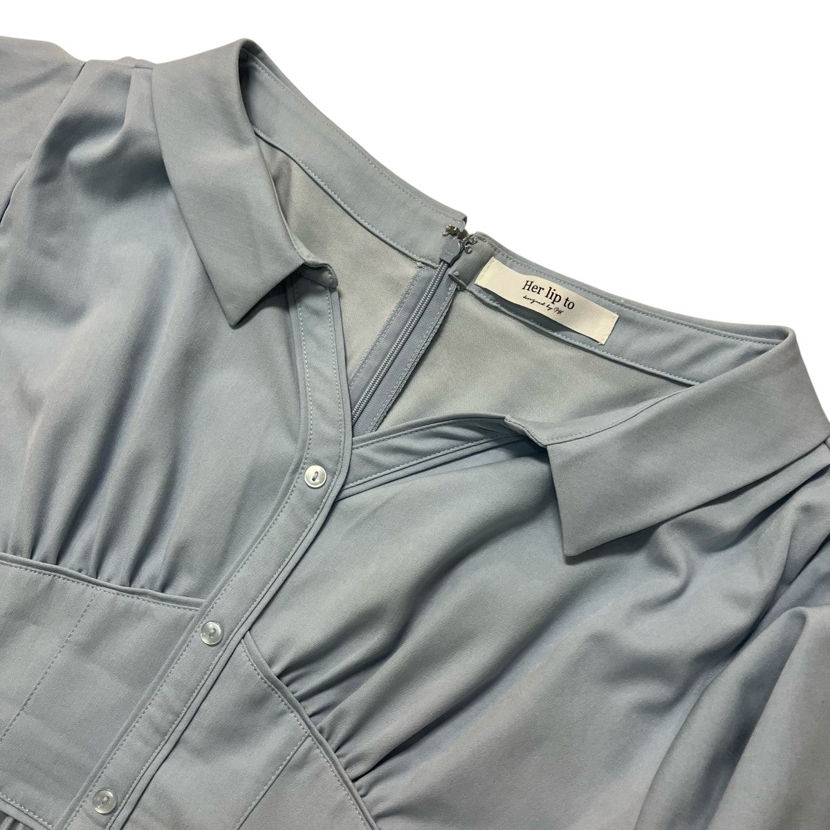 Her lip to Pleated Open Shirt Dressプリーツロングワンピース1241305002 古着・中古-3枚目のアイテム画像