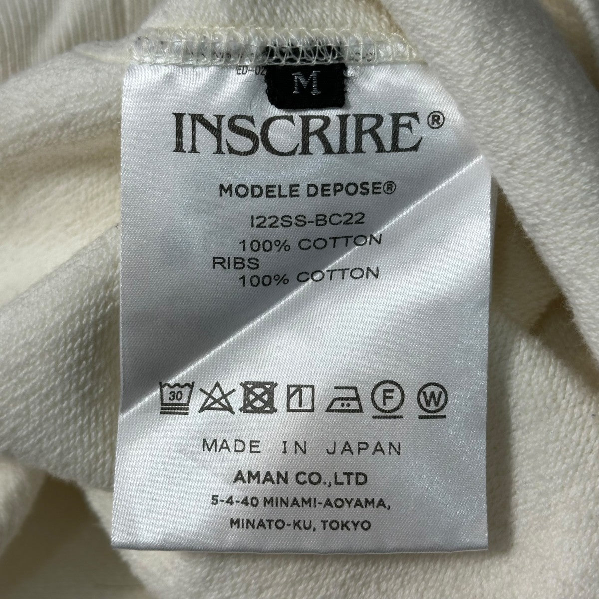 INSCRIRE(アンスクリア) クルーネックプリントスウェットI22SS BC22