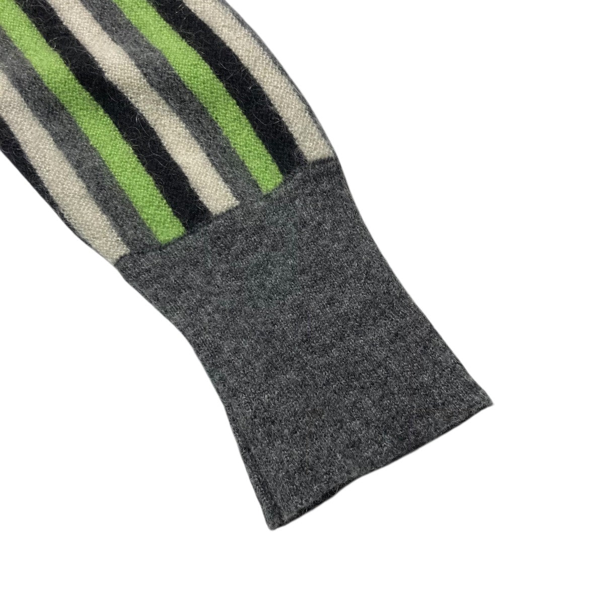 24AWSUPER KID MOHAIR GARTER V CDVネックストライプカーディガンMOCD 4A10
