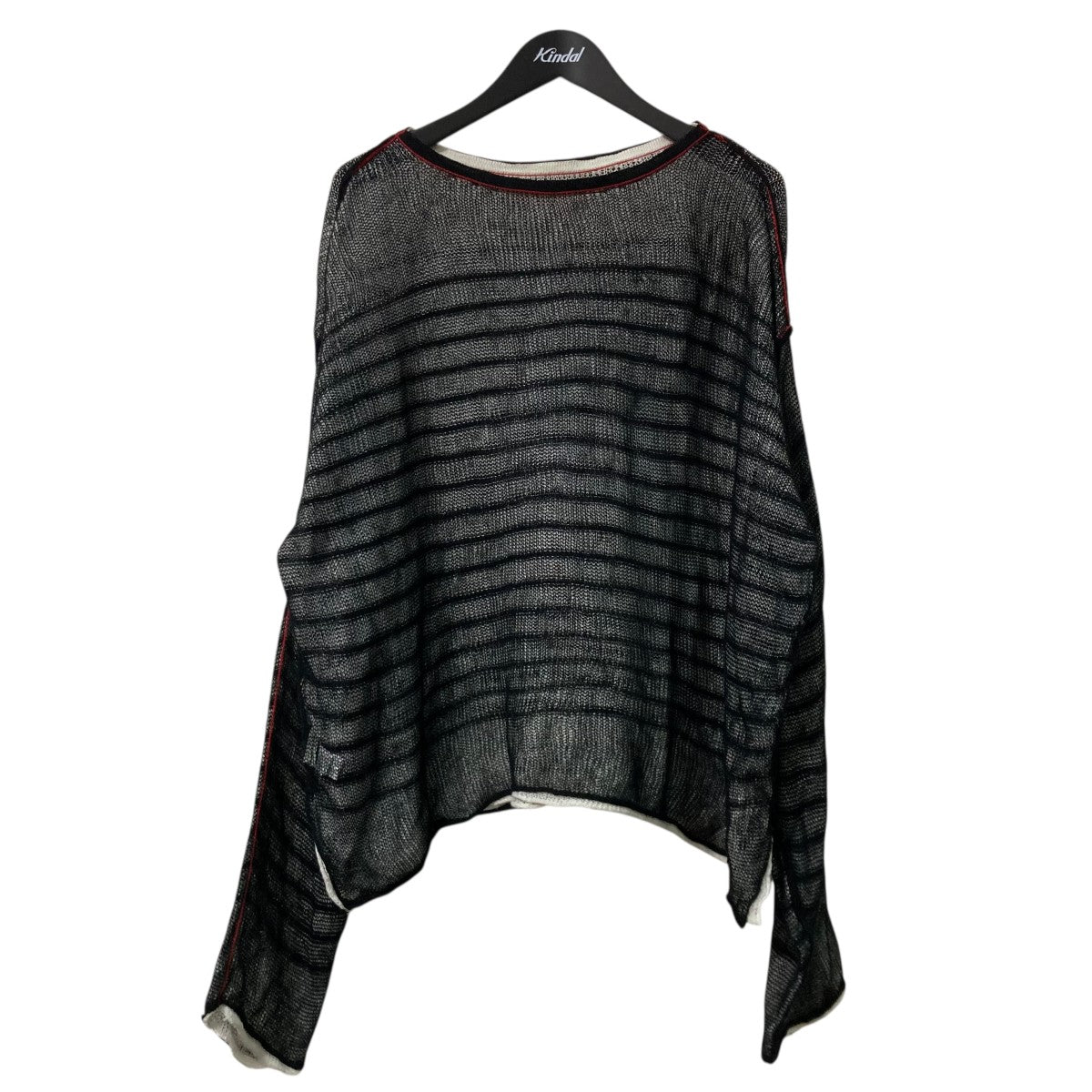 protained cotton flip pulloverローゲージボーダーニット1525210006