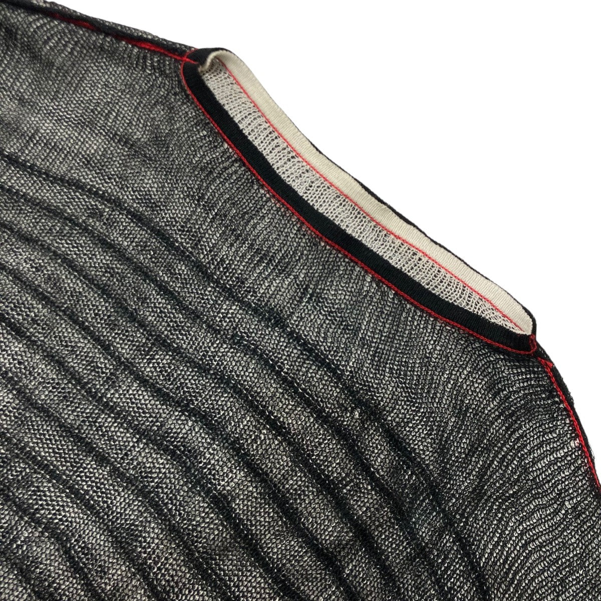 protained cotton flip pulloverローゲージボーダーニット1525210006