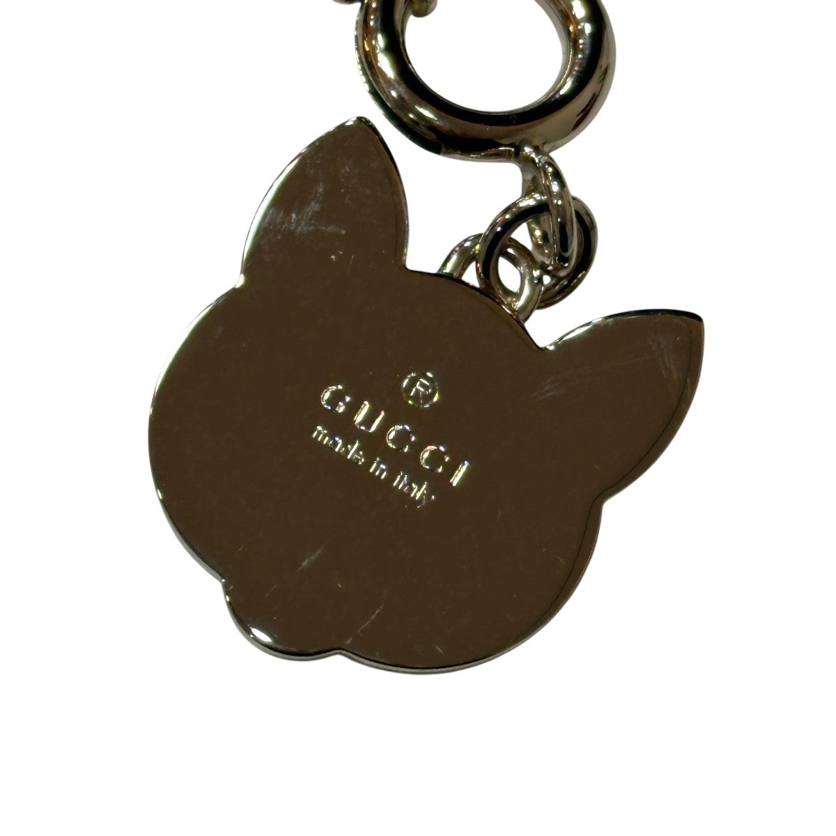 GUCCI(グッチ) キャット シェイプ バッグ チャームキーホルダー ピンク