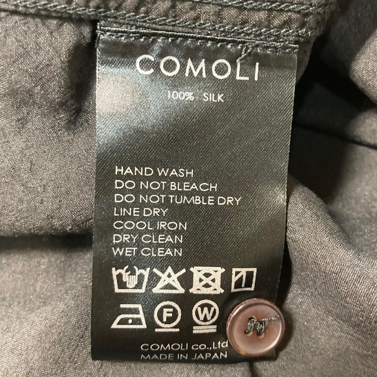 COMOLI(コモリ) 25SSシルク製品染 シャツB01 02014 B01 02014 ブラック