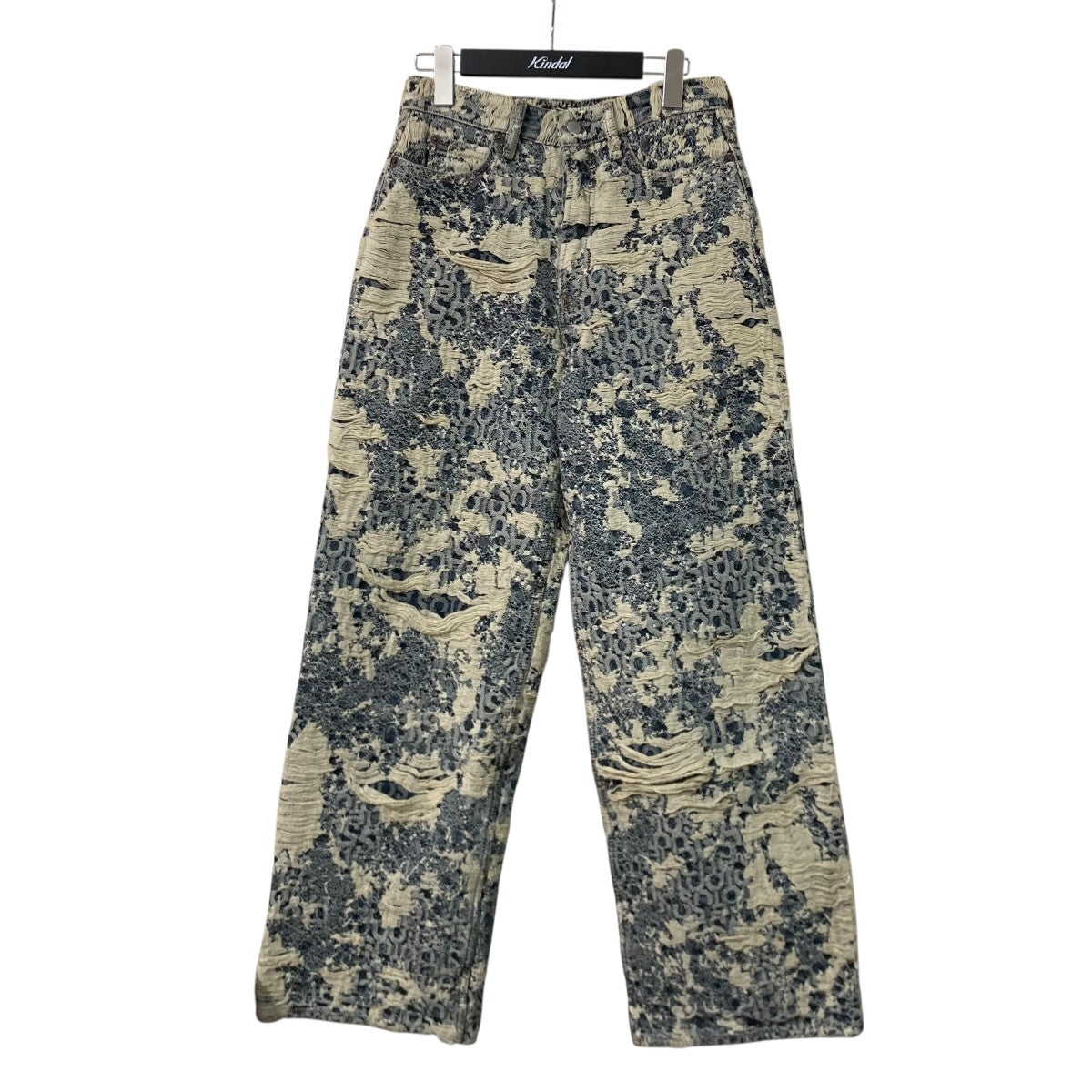 1981 U DENIM DISTRESSED MONOGRAM総柄デニムパンツC00080