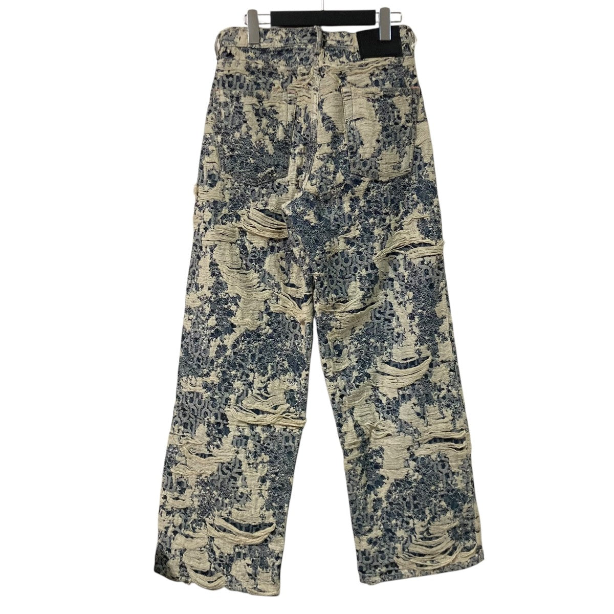1981 U DENIM DISTRESSED MONOGRAM総柄デニムパンツC00080