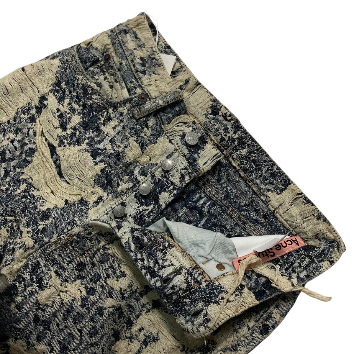 1981 U DENIM DISTRESSED MONOGRAM総柄デニムパンツC00080