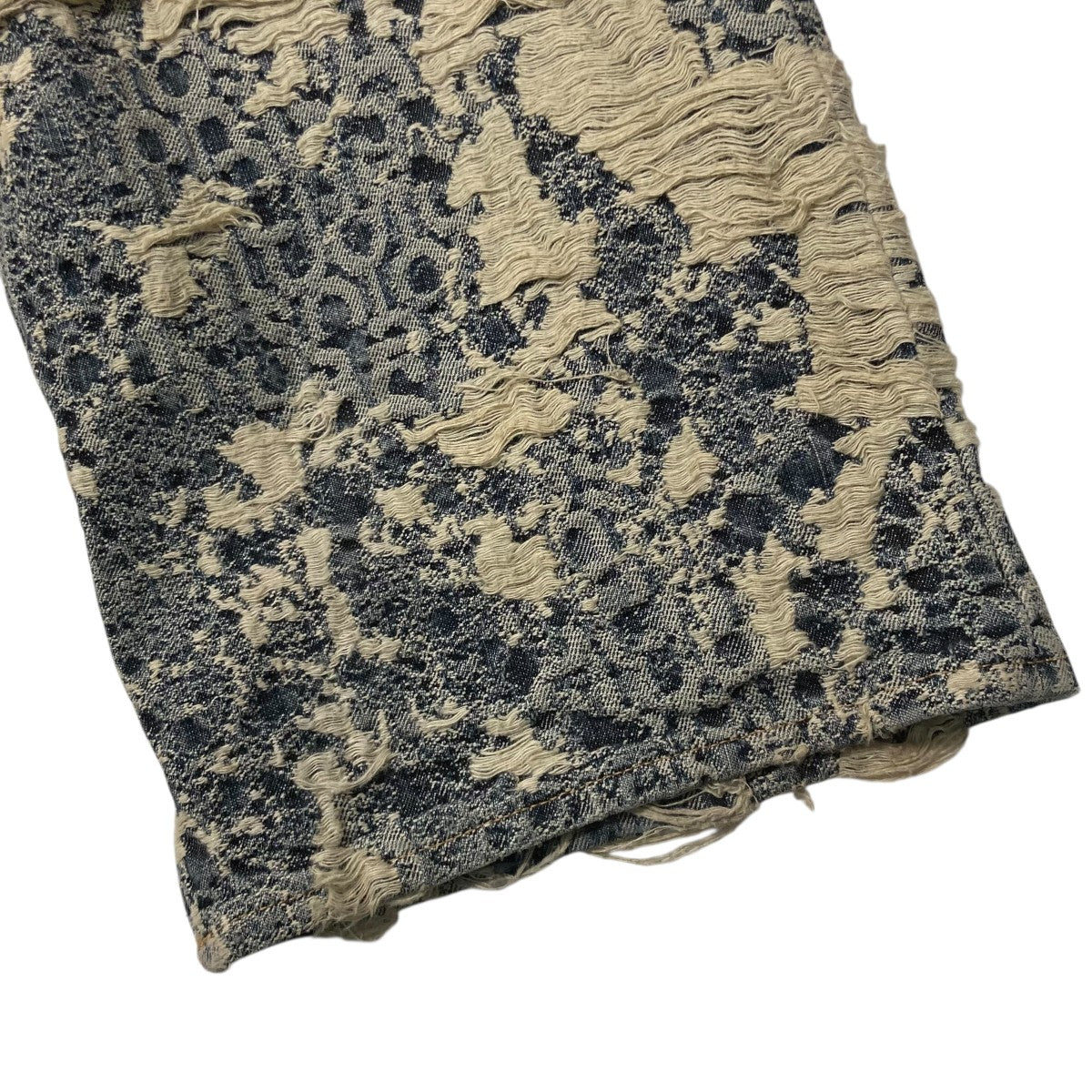 1981 U DENIM DISTRESSED MONOGRAM総柄デニムパンツC00080