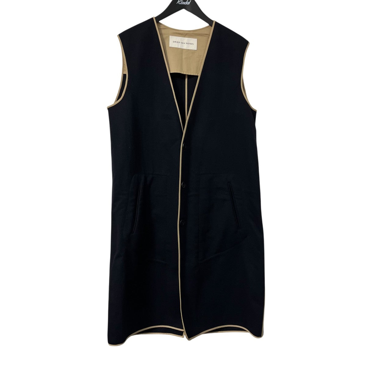 DRIES VAN NOTEN 24AWパイピングロングベスト242 020227 古着・中古-1枚目のアイテム画像