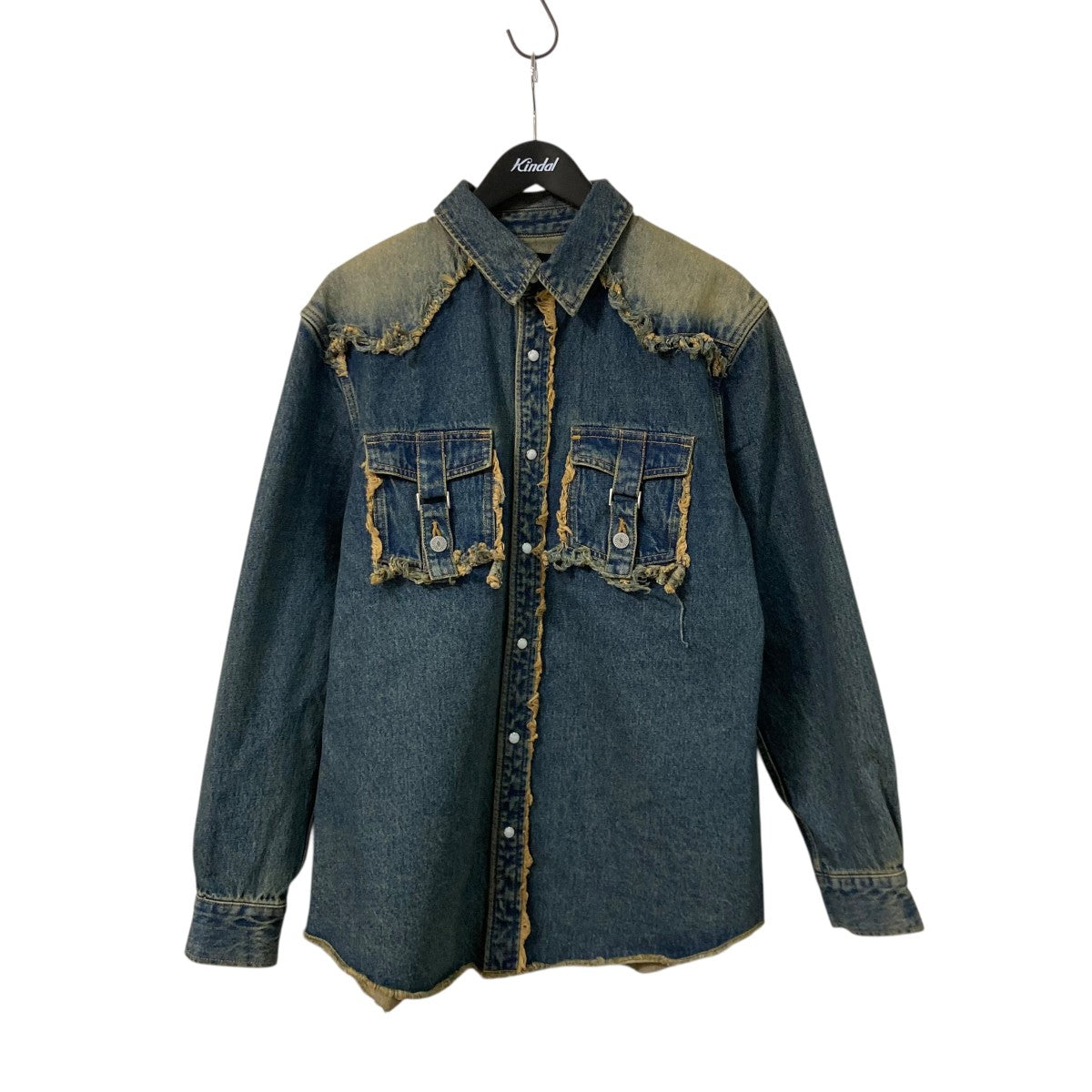 FRINGE DENIM SHIRTSヴィンテージライクデニムシャツJN FW24 023