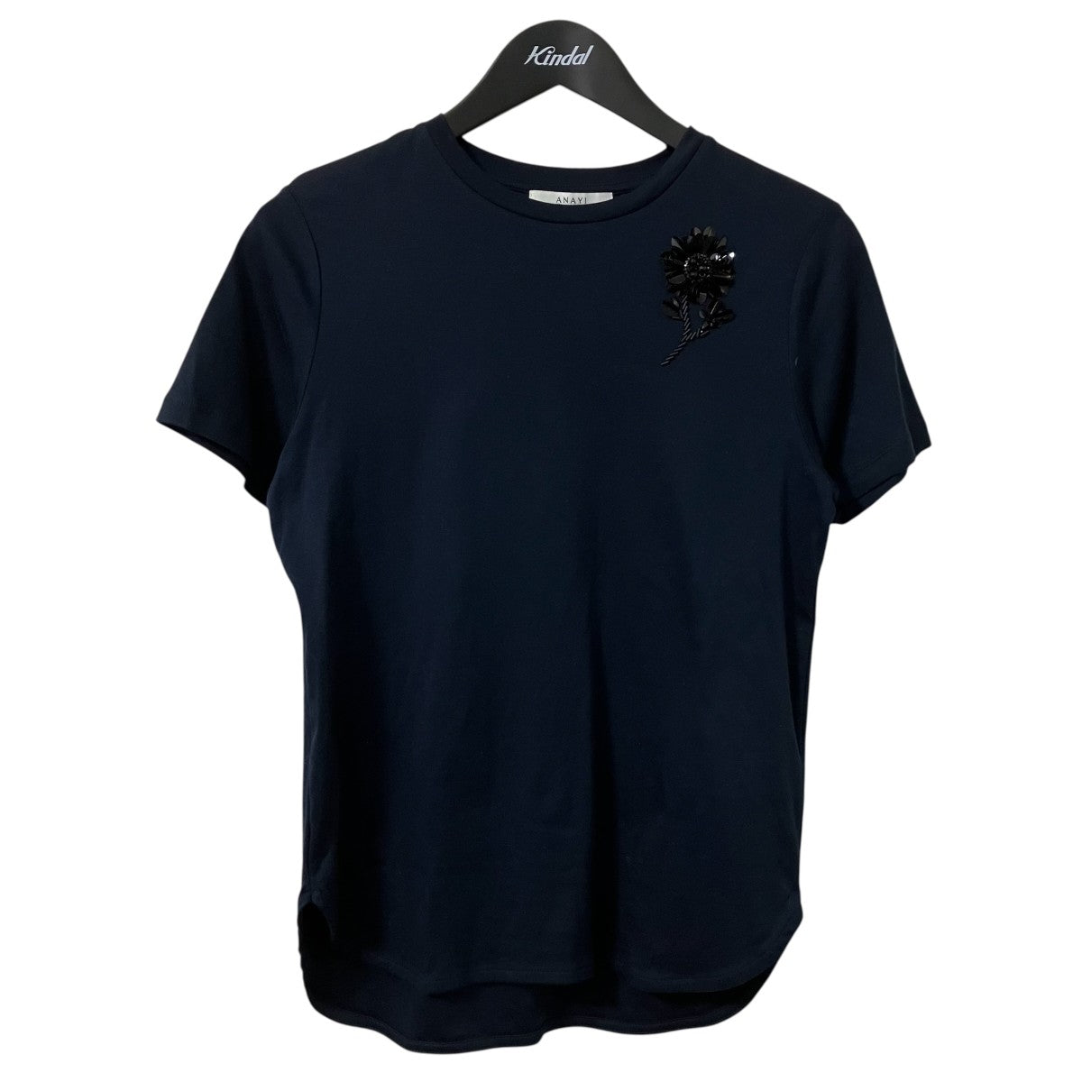 ANAYI バイオスムースポイント刺繍プルオーバーフロントポイントTシャツ102228 15 080 古着・中古-1枚目のアイテム画像