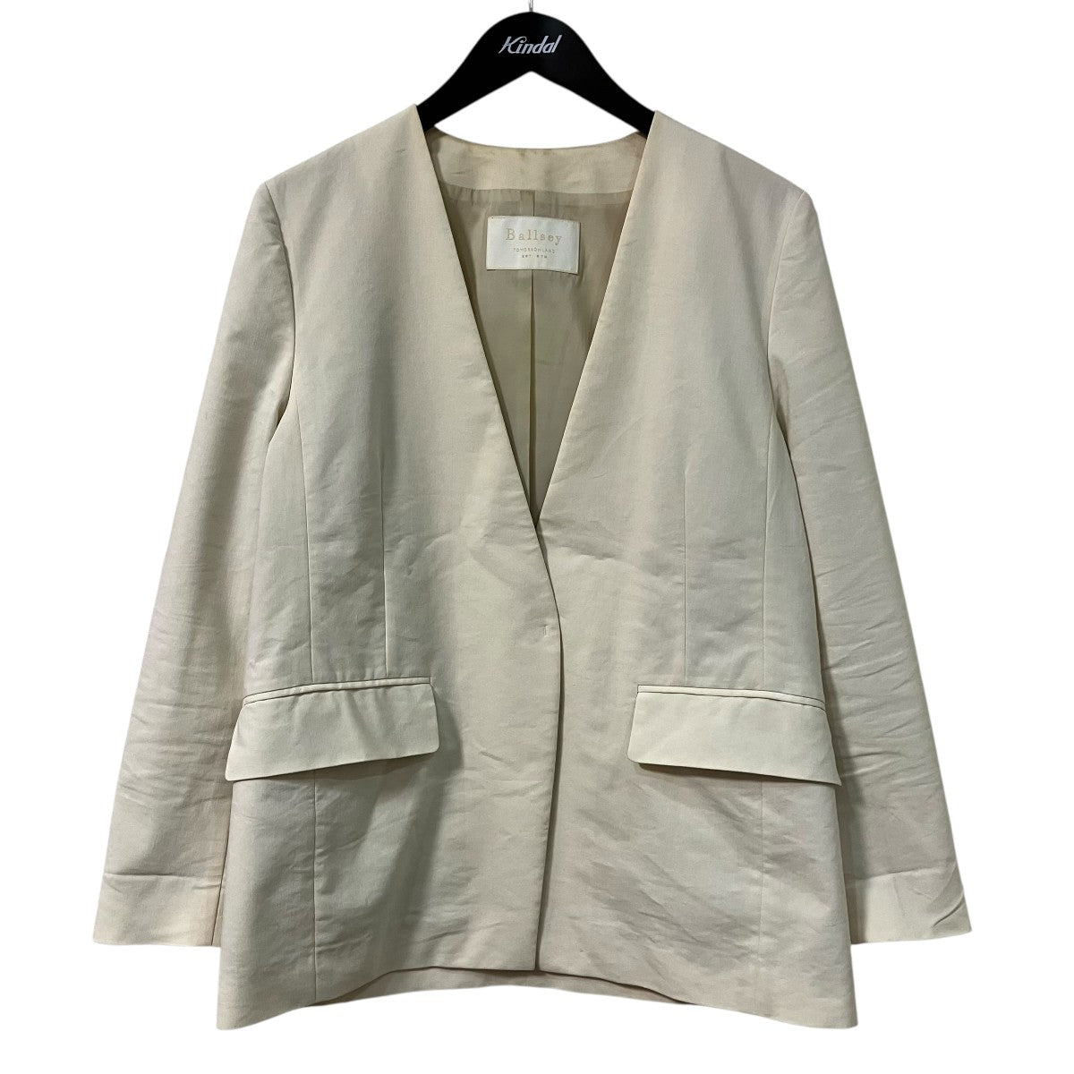 BALLSEY 24SSリネンレーヨンストレッチ ノーカラージャケットノーカラージャケット11074207231 古着・中古-1枚目のアイテム画像