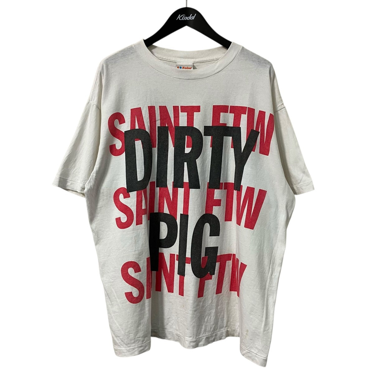 SAINT MICHAEL S S TEE DIRTY PIGプリントＴシャツSM HR8 0000 021 古着・中古-1枚目のアイテム画像