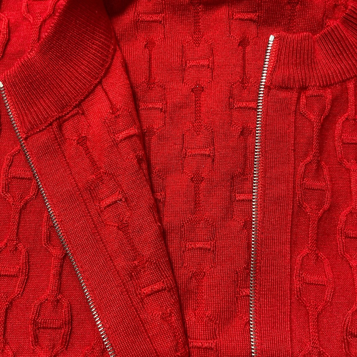 シェーヌダンクル柄シルクカシミヤ混カーディガン