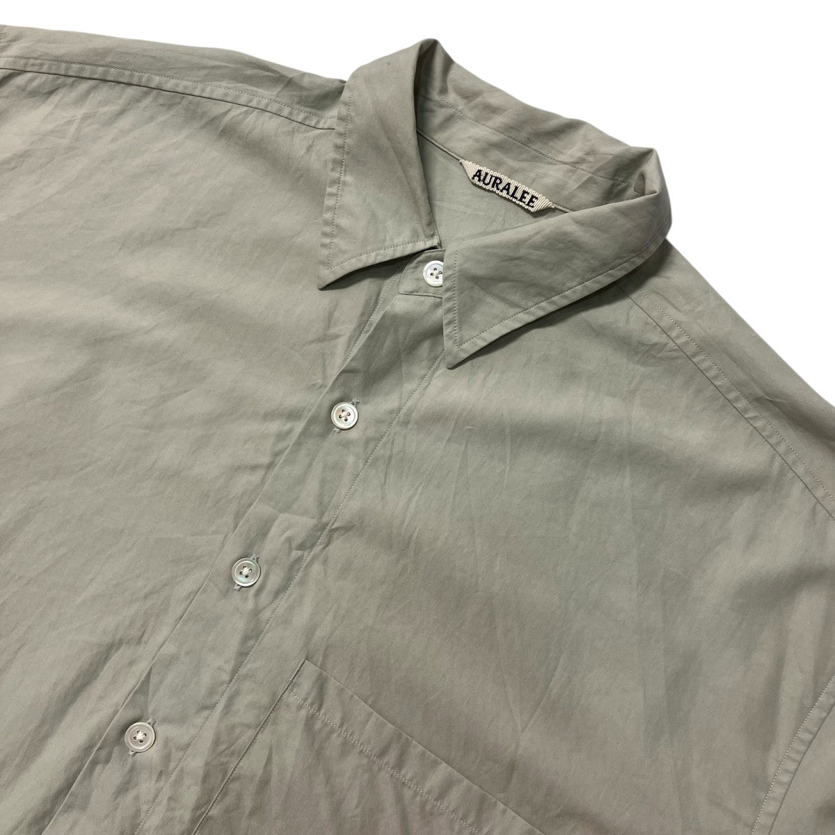 AURALEE 20SSWASHED FINX TWILL HALF SLEEVED BIG SHIRTS半袖シャツA20SS02TN 古着・中古-3枚目のアイテム画像